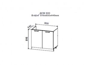 Шкаф нижний ДСМ800 под мойку в Верхотурье - verhoture.magazin-mebel74.ru | фото